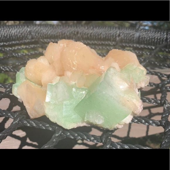 Gem Green Apophyllite w/Druzy Sparkles & Stilbite - Picture 8 of 9
